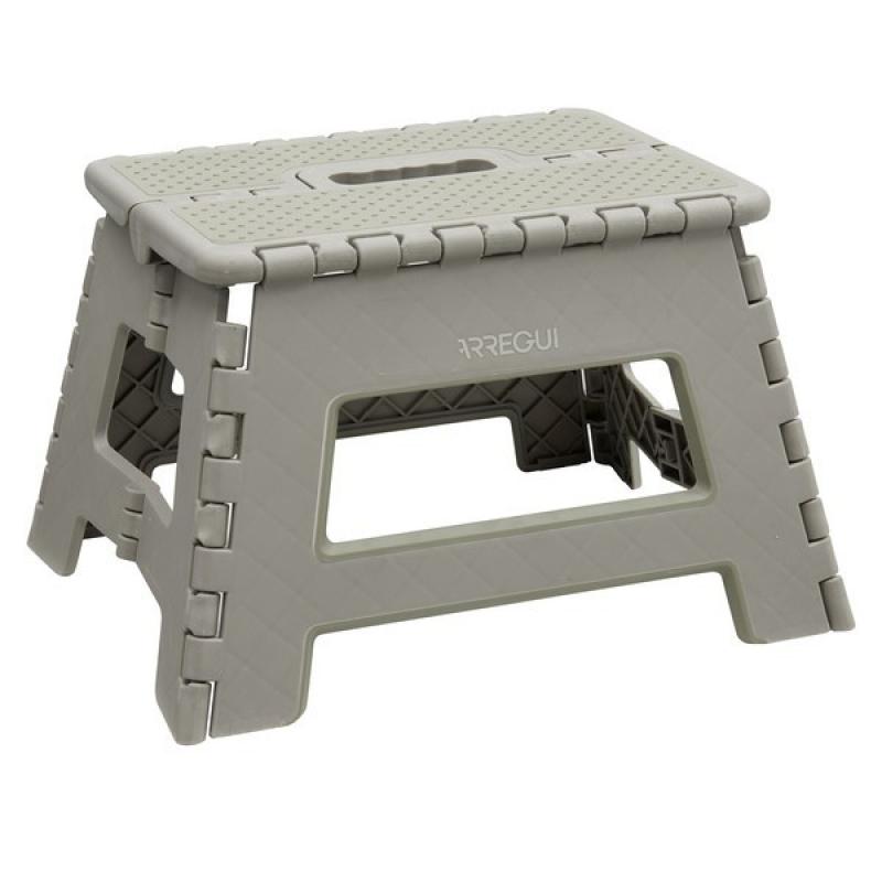 Taburete plegable escalon gris 29x22x32 cm
