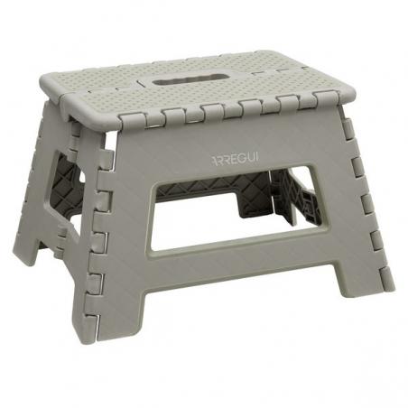 Taburete plegable escalon gris 29x22x32 cm