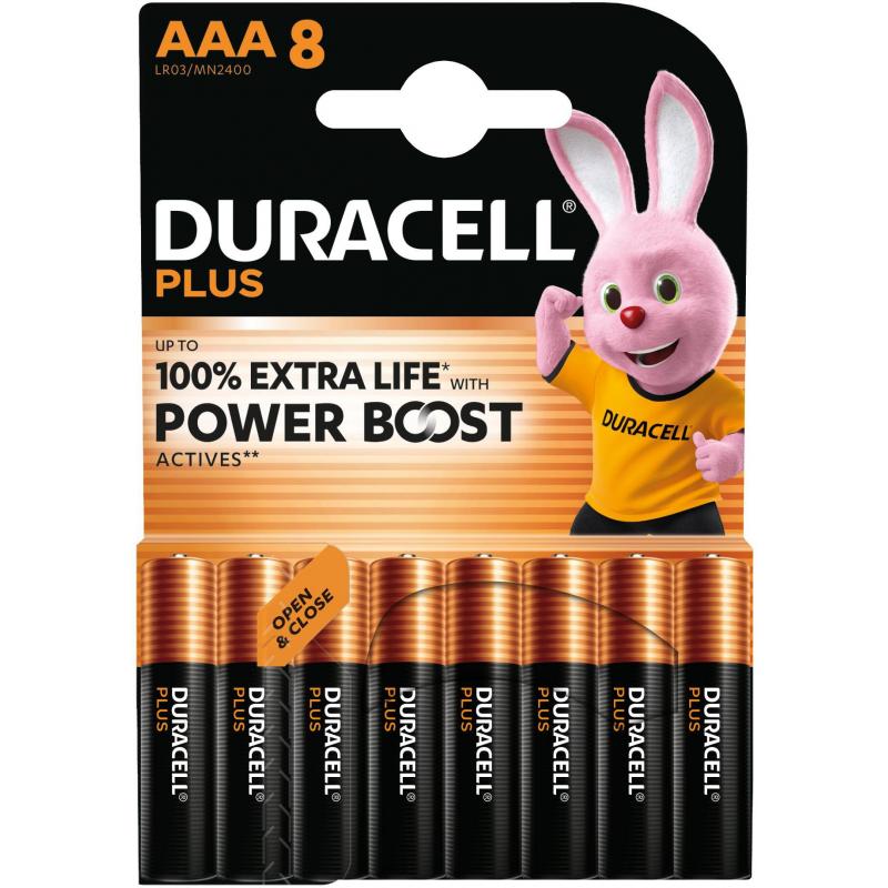 Pila alcalina Power Boost LR-3 AAA (8 ud) DURACELL