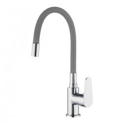 Grifo cocina monomando caño alto Java goma gris