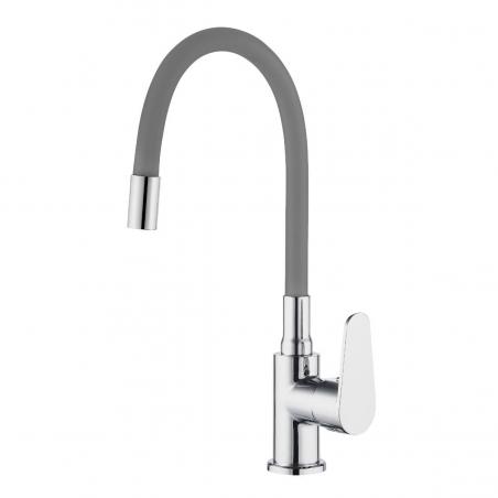 Grifo cocina monomando caño alto Java goma gris