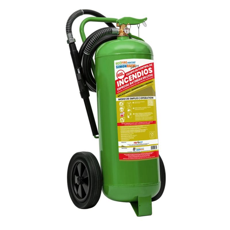 Carro con extintor incendios 40 lt