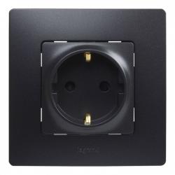 Base enchufe empotrar 2P+T Niloe negro