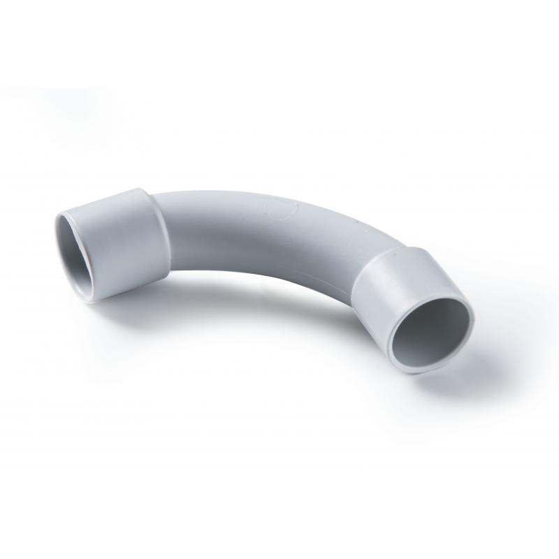 Curva rigida PVC gris 90º Ø 25 mm (5 ud)