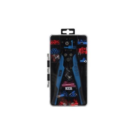 Set crimpadora/pelacables+ terminales electricos (231 pz)