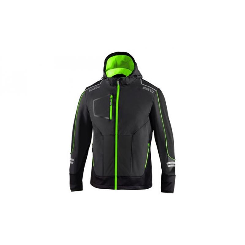 Chaqueta Tech Softshell talla M gris/verde SPARCO