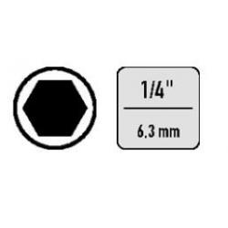 Llave vaso 1/4" punta allen 8x32 mm
