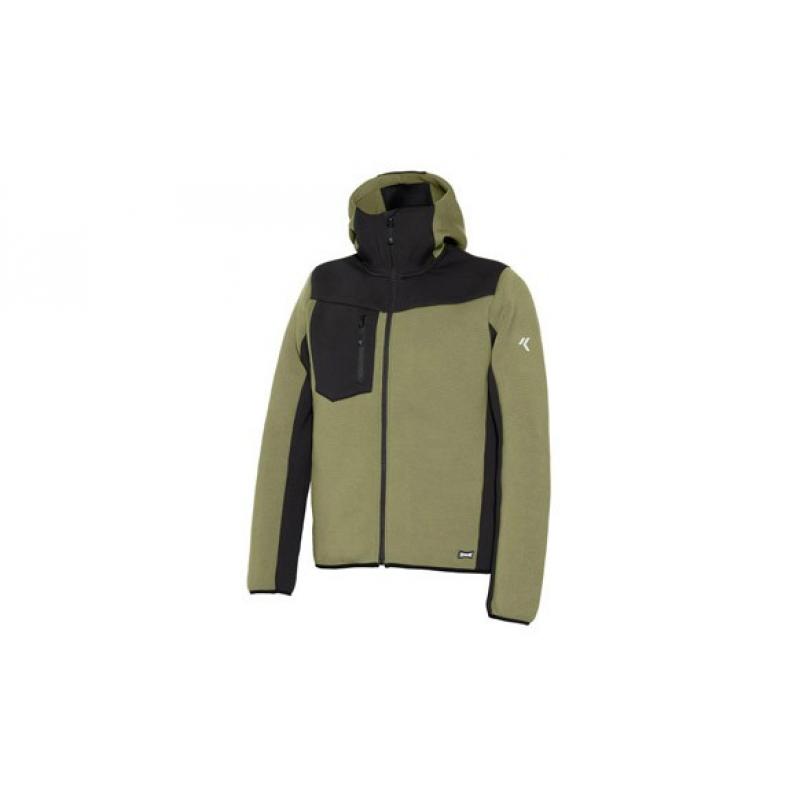 Sudadera cremallera talla L verde/negro