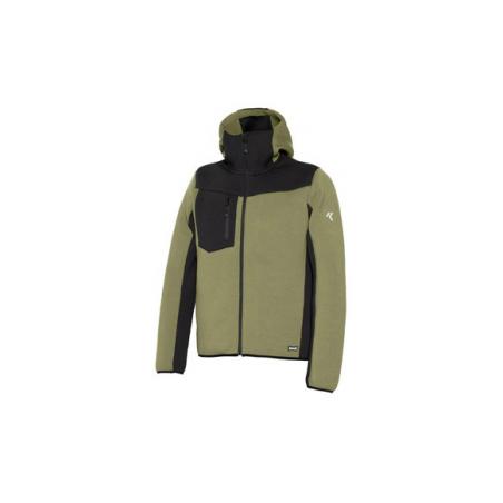 Sudadera cremallera talla L verde/negro