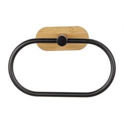 Toallero aro acero inox Duo Orea Bamboo negro/natural