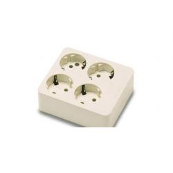 Base multiple 4 tomas sin cable blanco