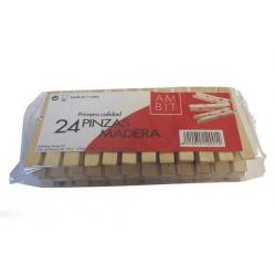 Pinza ropa madera (24 ud)