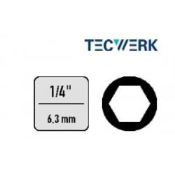 Llave vaso hexagonal 1/4 10x25 mm.