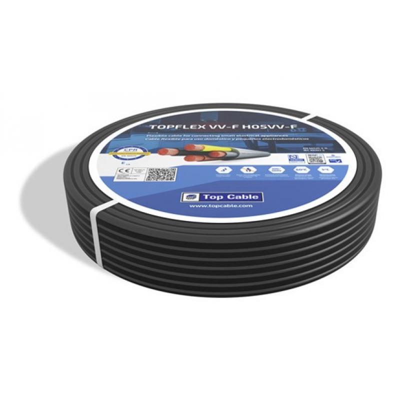 Cable manguera H05VV-F 2x1 mm (100 mt) negro