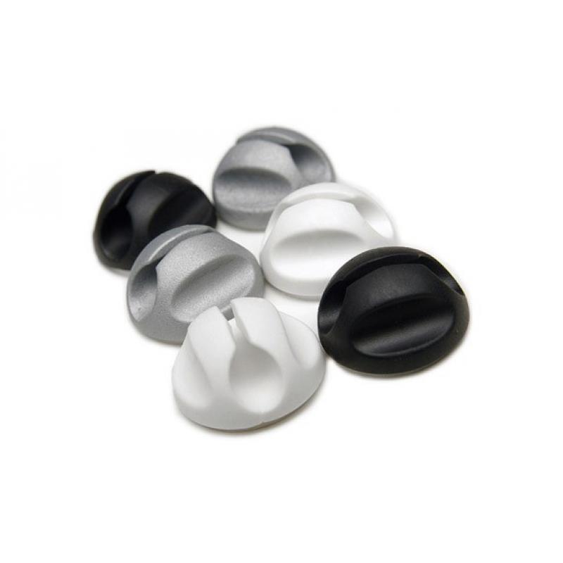 Organizador cables base adhesiva 6 unidades